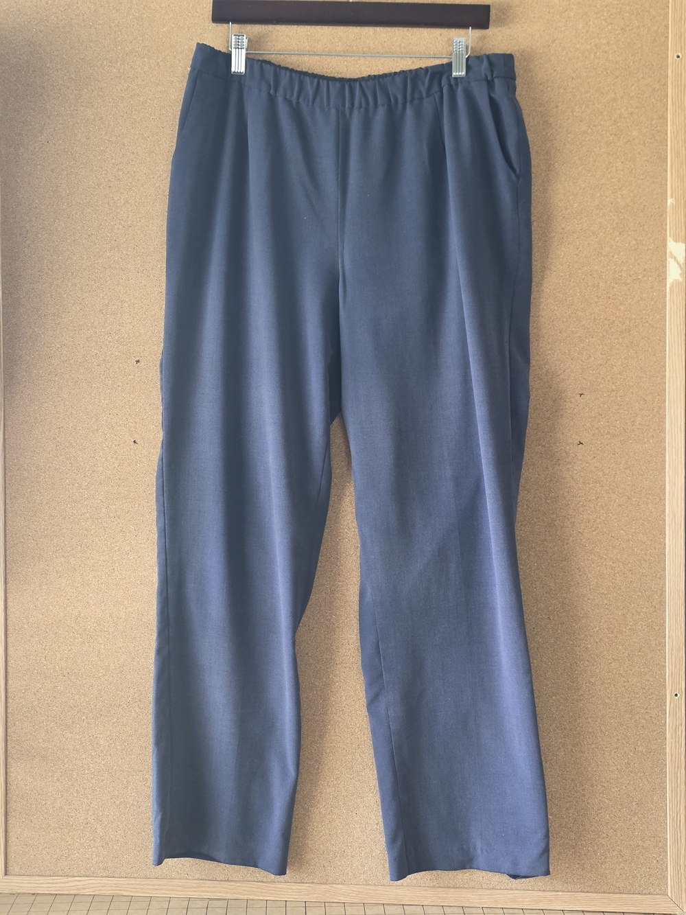 TANJAY Navy Pull‑On Pants Women’s Elastic Waist Straight Leg Classic Fit L